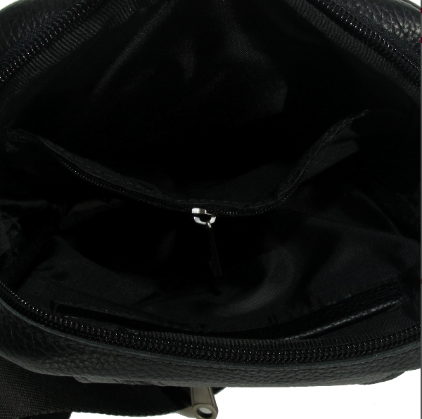 Мужская кожаная сумка через плечо 4723 черная 4723 фото