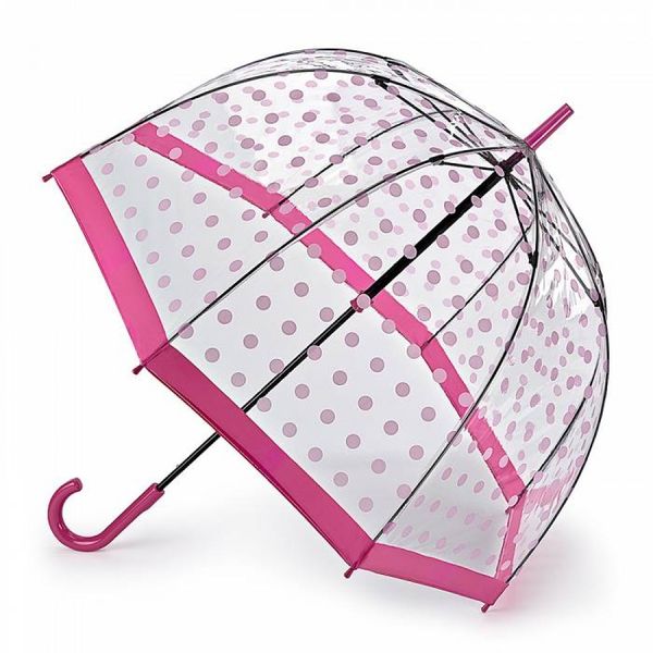 Парасолька-тростина жіноча Fulton Birdcage-2 L042 Pink Polka (Рожевий горох) L042-031483 фото