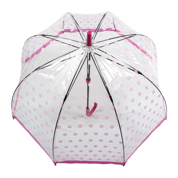 Зонт-трость женский Fulton Birdcage-2 L042 Pink Polka (Розовый горох) L042-031483 фото