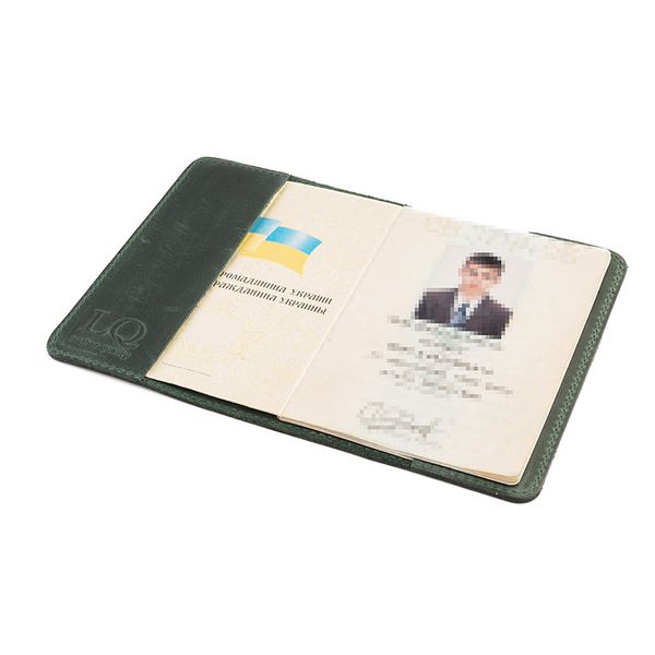 Обкладинка для паспорта натуральна шкіра Crazy horse LQ 101170 (Зелений) 101170 (Матова шкіра) фото