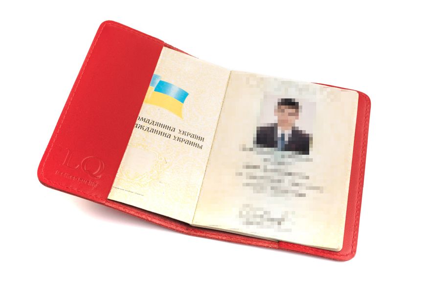 Обкладинка для паспорта натуральна шкіра LQ 101230 (Червоний) 101230 (Каскад шкіра) фото