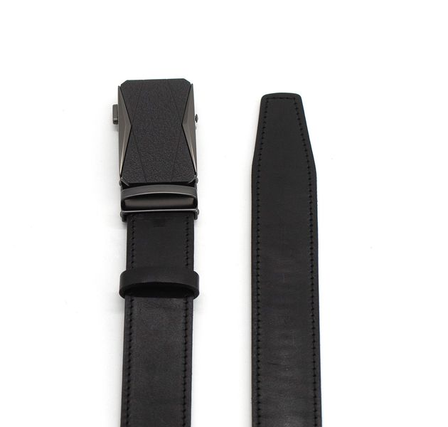 Мужской кожаный ремень, чёрный с пряжкой пр-013 пр-013 фото