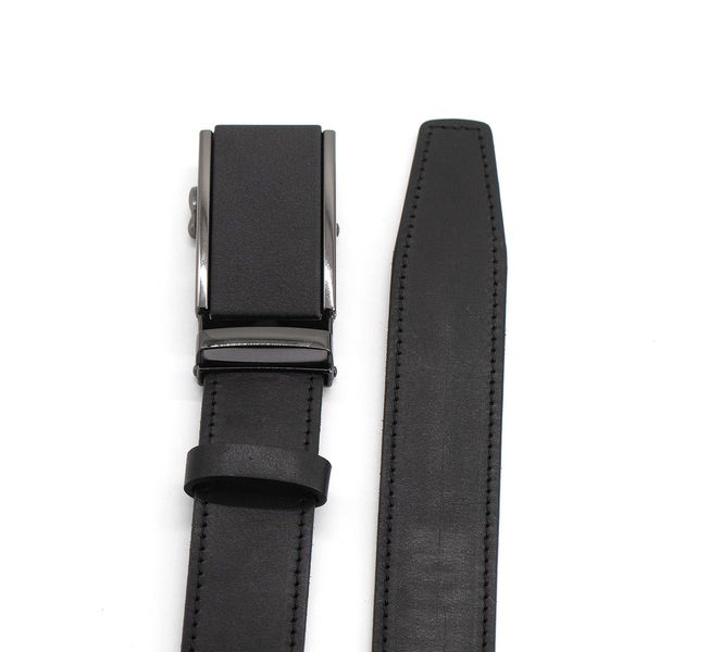 Мужской кожаный ремень, чёрный с пряжкой пр-025 пр-025 фото